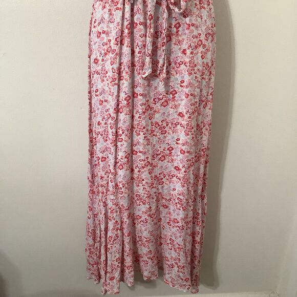Red Floral Cottagecore Prairie Feminine Romantic Summer Spring Maxi Dress Small - Picture 3 of 8